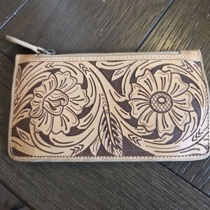 Idyllwind Fueled by Miranda Lambert Tan & Brown Tooled Front Leather Wallet